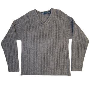 VTG Sweater 100% Wool 90s V-Neck R&R Casuals Hong Kong Made Brown Men Medium